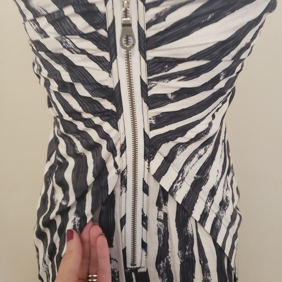 Rare L.A.M.B Sexy Strapless Dress Black & White 4 - Picture 6 of 8